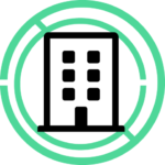 Icon of an office block representing cyber security consultancy for the corporate sector