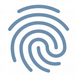 Graphic of a fingerprint representing digital forensics